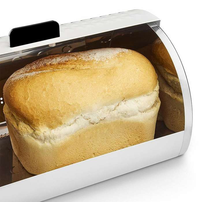 High Quality Bread Bin Canisters Kitchen Set With FREE Knife - White