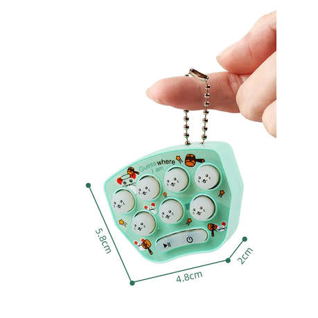 Mini Hand-Held Whack-A-Mole Game On Keychain - Green