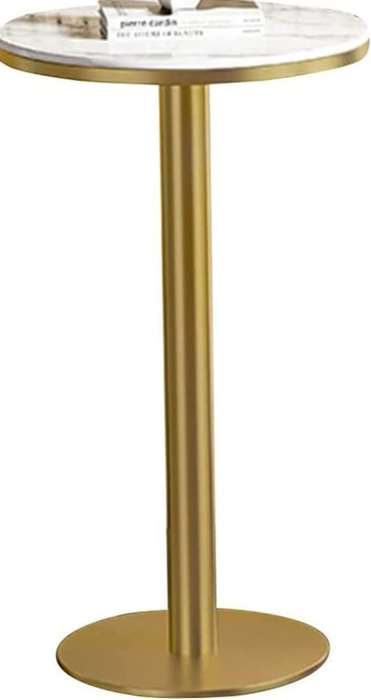 Elegant Gold Round Table with Metal Legs