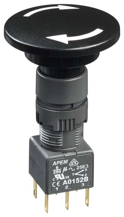 Apem (A01MXASP3+A0152B) Industrial Pushbutton Switch,16 mm