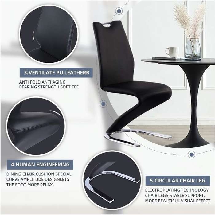 Set Of 2 Modern Comfy Upholstered Dining Chair Y-587