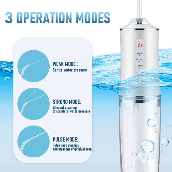 Electric Water Flosser Cordless for Teeth - White