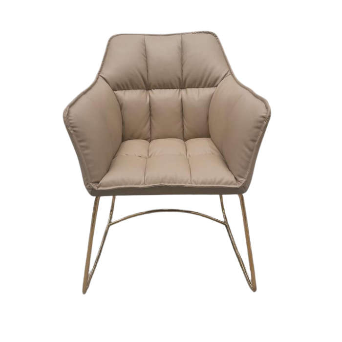 Occasional Pu Leather Chair- - Beige