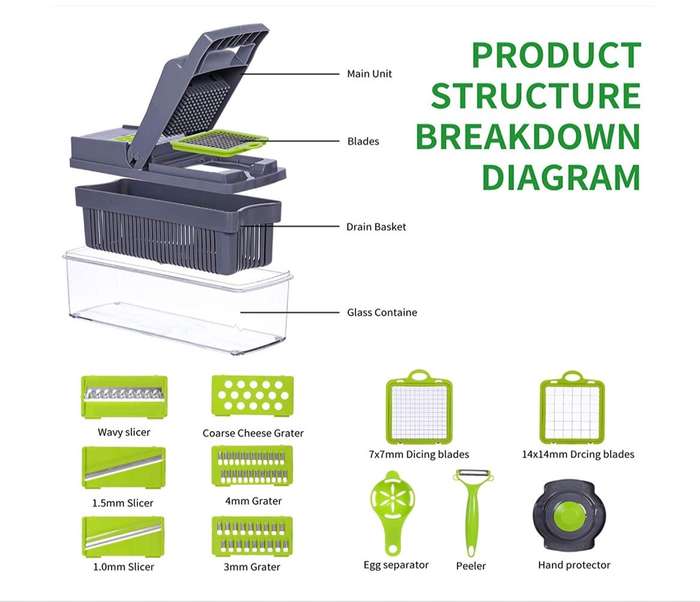 14 Pieces vegetable slicer