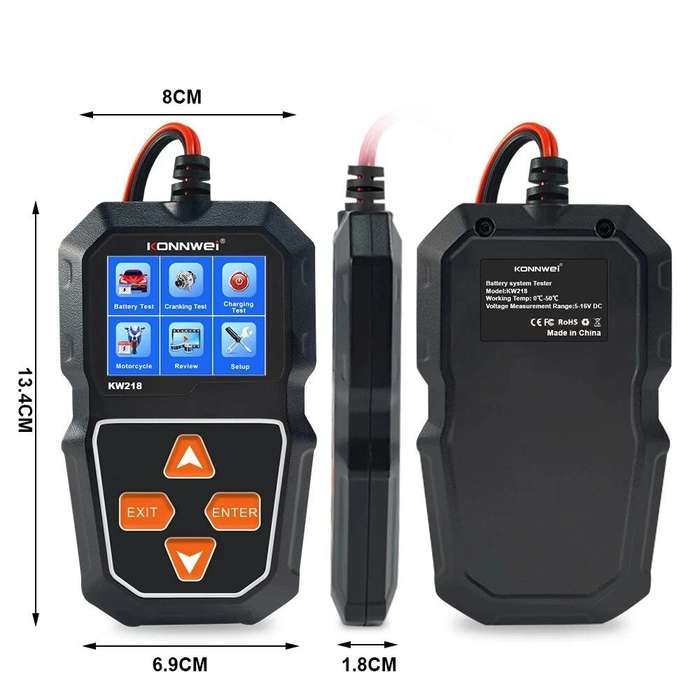 KONNWEI KW218 Battery Tester 6V 12V Car & Motorcycle + 12V Battery Tester
