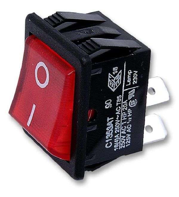 Arcoelectric (C1353ATNAN) Rocker Switch, Off-On, DPST, Illuminated