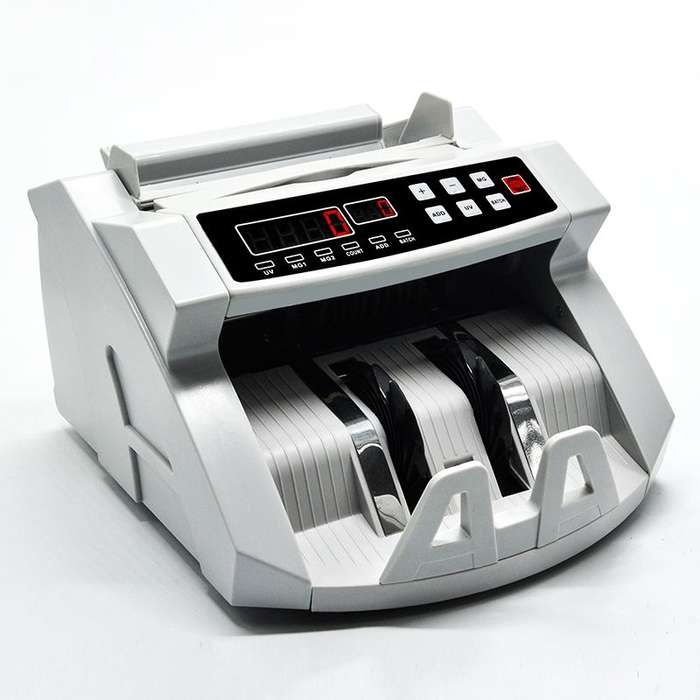 Bill Counter Money Checker Currency Counting Machine with LCD Display Coin Bank Grey 1 Box