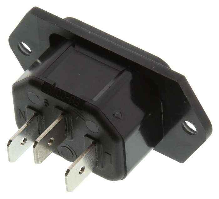 Schurter (6100.3300) IEC Power Connector, IEC C14 Inlet, 15 A, 250 VAC