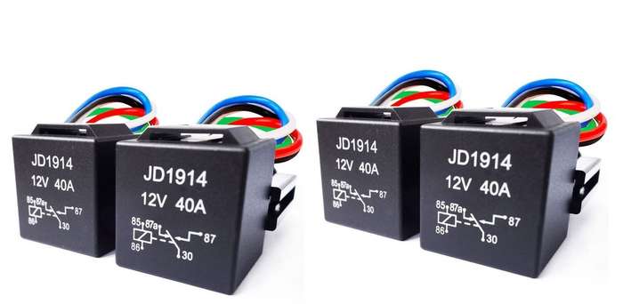 4 Pack Heavy Duty Automotive Waterproof Relay And Wiring Harness (5-PIN)