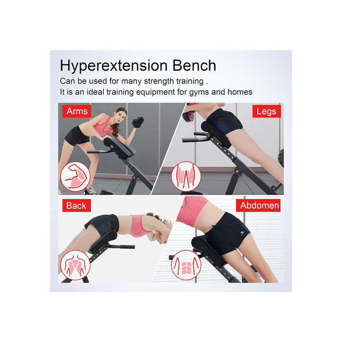 Roman Chair Foldable Hyperextension Bench & Multi-Functional Exercise Chair