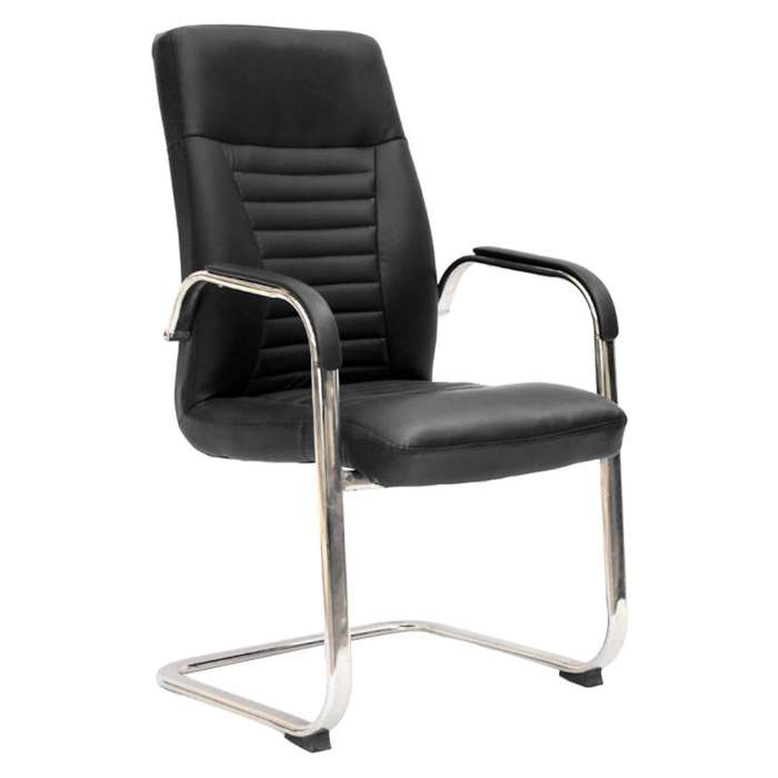 Office Chairs - Visitor PU Leather Finish - Black