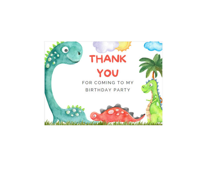 Dinosaur Thank You Stickers - Pack of 20
