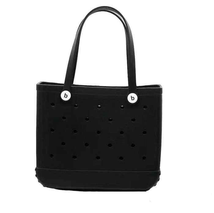 Large Tote Beach Handbag Bag  - Black