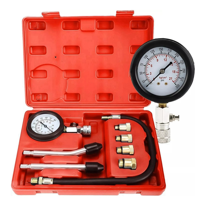 8 Piece Petrol Cylinder Compression Tester Kit