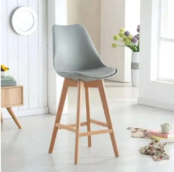 Modern and Stylish Padded Bar Stool - Grey