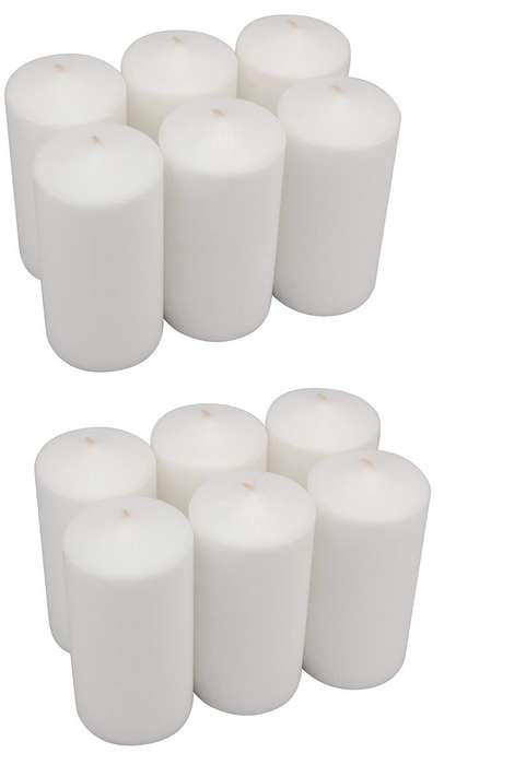 Exquisite And Long-lasting Pillar Candles - White / 12 Piece