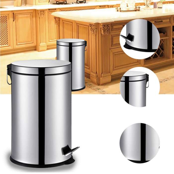 Stainless Steel Waste Paper Pedal Bin - 20Ltr