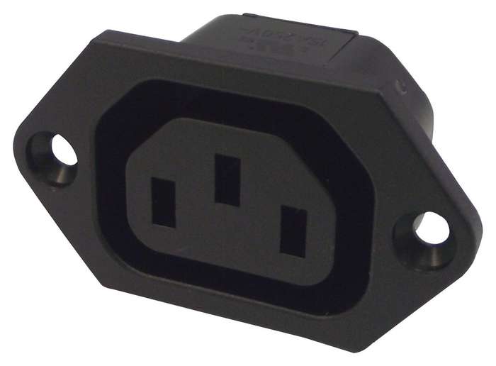 Schurter (6600.3100) IEC Power Connector, IEC C13 Outlet, 15 A, 250 VAC