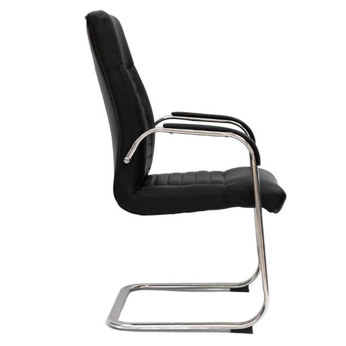 Visitor Office Chairs - Set of 2 Modern Simple Backrest - Black Colour