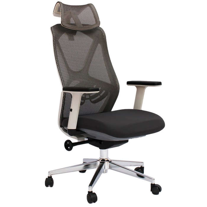 Office Chairs - Executive High Back Mesh Ergonomic - - Grey / White Colour