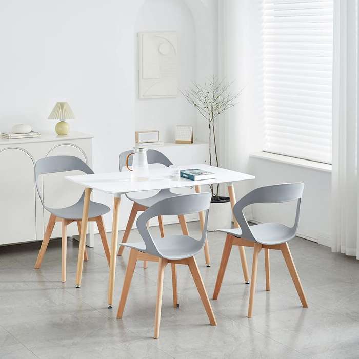 Plastic Kitchen Chair 4 Pack - Grey