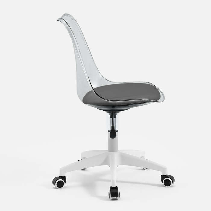 Transparent Office Chair with Colored Seat Pad  - Transparent, Black