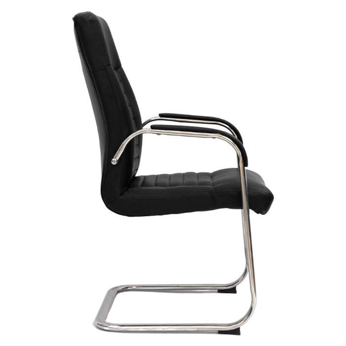 Office Chairs - Visitor PU Leather Finish - Black