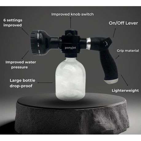 The PonyJet 3.0 Shop soiled -10 Spray Pattern-Garden Hose Nozzle For Pets, Gardens, Cars