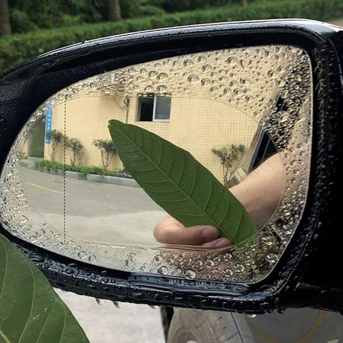 DHAO 4 Piece HD Waterproof Anti-Fog Car Rearview Mirror Clear Nano Film - 100mm-round