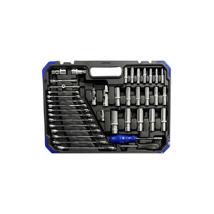 216pc CRV 24-tooth Ratchet Ordinary Neutral Color Hand Tool Socket Set