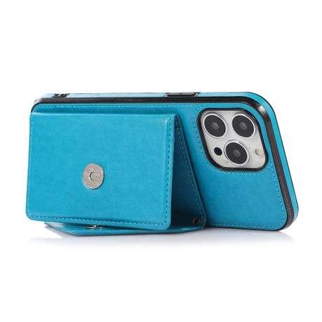 Adjustable crossbody strap leather wallet case for iPhone 12 mini