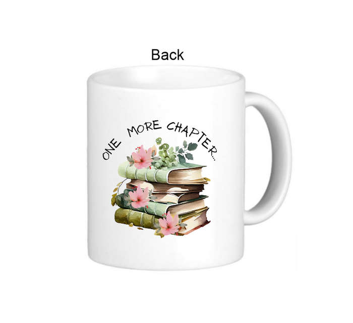 Books Are My Therapy Coffee Mug - Floral and Book Stack Design