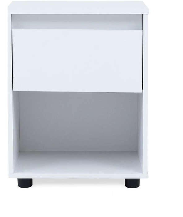 Nightstand End Table with Open Shelf - White