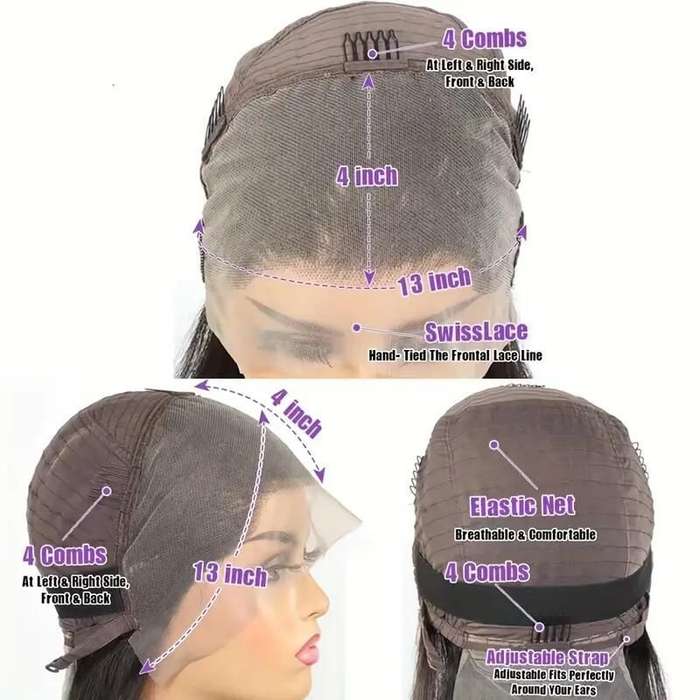 14" Loose Curly Wig -Brazilian Hair GluelessFull Lace Frontal Bob Wigs