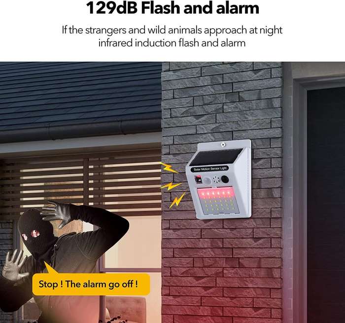Outdoor Anti-Theft Solar Alarm Security Infrared Motion Sensor Light