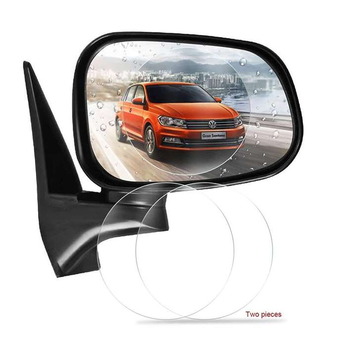 DHAO 4 Piece HD Waterproof Anti-Fog Car Rearview Mirror Clear Nano Film - 100mm-round