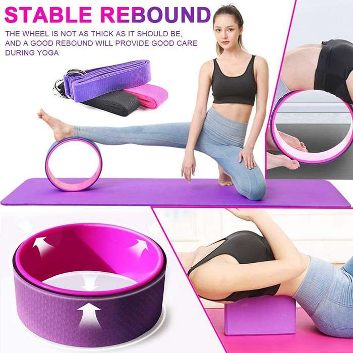 Professional Yoga Wheel Back Wheel Great For Stretching - Violet
