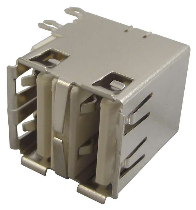 Amphenol Communications (72309-8034BLF) USB Stacked Connector, USB Type A