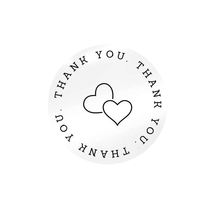 Thank You Clear Vinyl Stickers - For Event Favors or Packaging