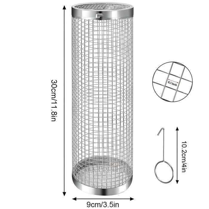 The Rolling Grill/Braai Stainless Steel Basket - L