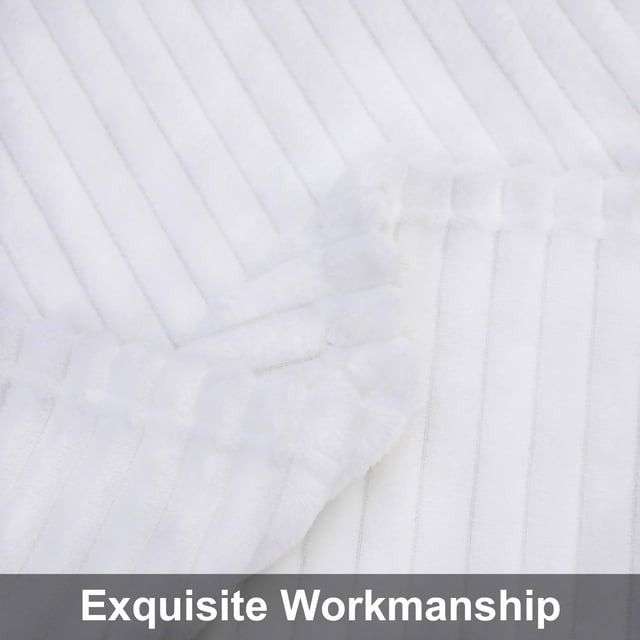 Cozzy Fleece Quality Cover Throw Blanket - White