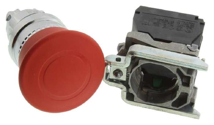 Schneider Electric (XB4BT845) Emergency Stop Switch, SPST-NO, 6 A, 120 V