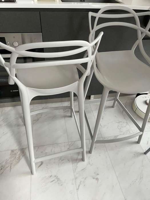 Bar Stool - Plastic - Grey - 4 Pack