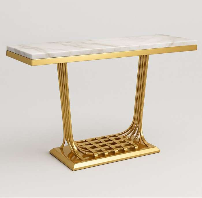 Modern Console Table With Marble Top