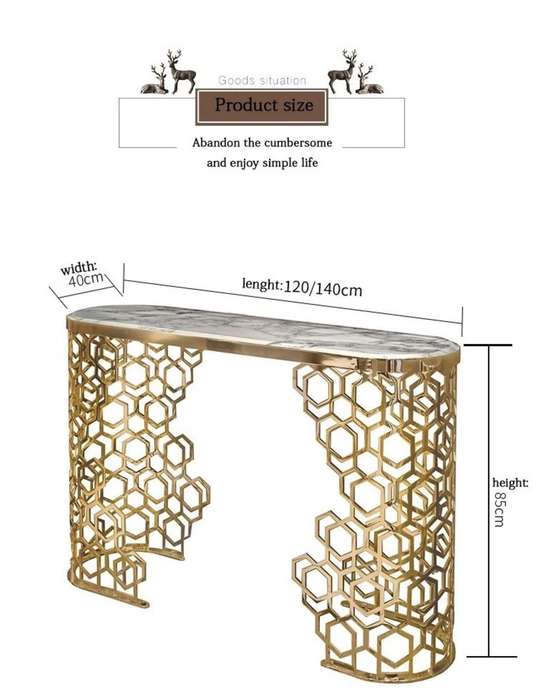Luxury Mable Top Gold Console Table - HX25