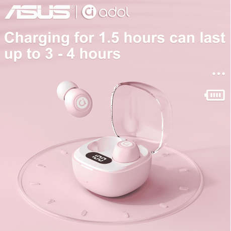 ASUS - AS101 - Semi-In-Ear Noise Cancelling Earbuds With Mic - Pink
