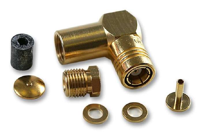 Radiall (R114165000) RF / Coaxial Connector, SMB Coaxial, Right Angle Plug
