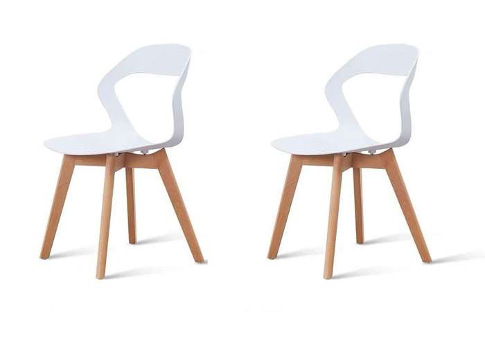 Plastic Kitchen Chair 2 Pack - White