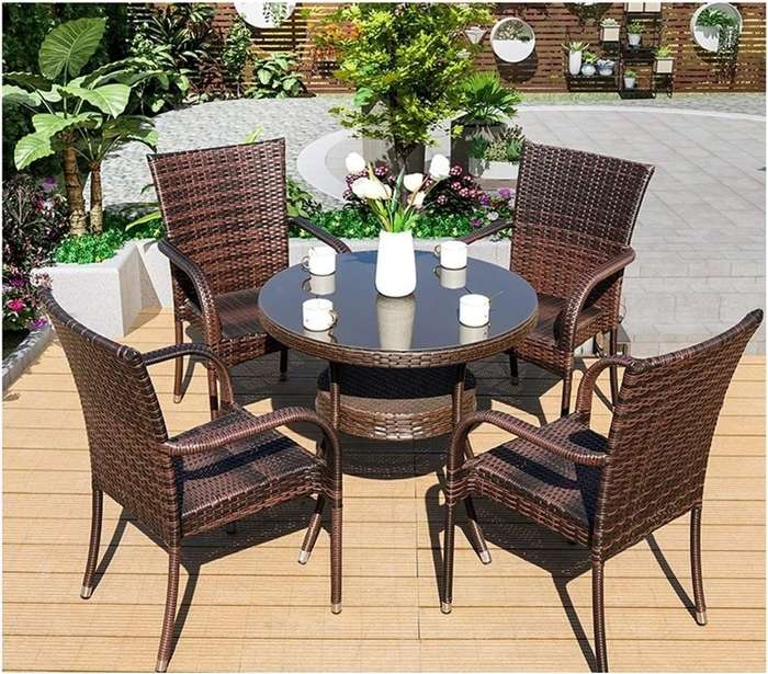 Patio / Balcony / Outdoor / Garden Set - Four Seater - Brown Colour