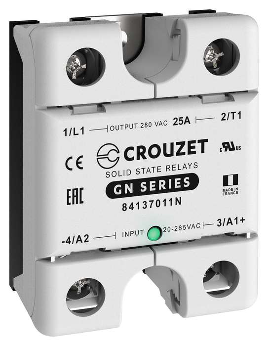 Crouzet (84137011N) Solid State Relay, 25 A, 280 VAC, Panel Mount
